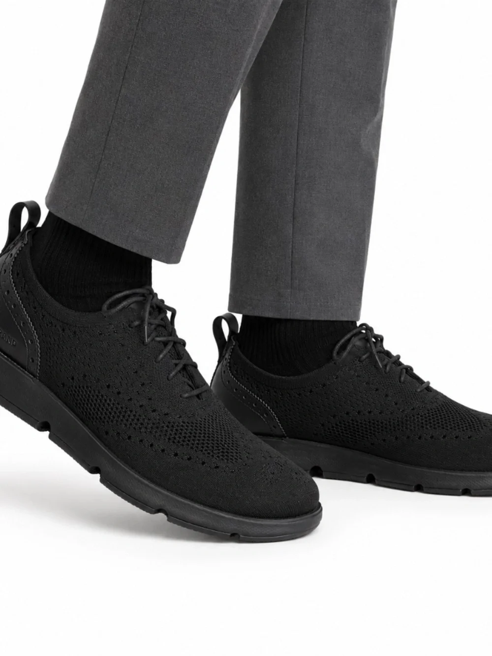 Cole Haan ZERØGRAND Stitchlite Black Knit Sneakers Men's Size 13